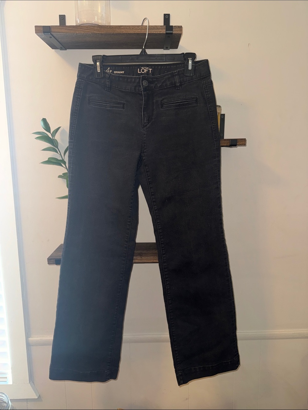 LOFT Women's Trouser Jeans Black size 4P